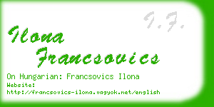 ilona francsovics business card